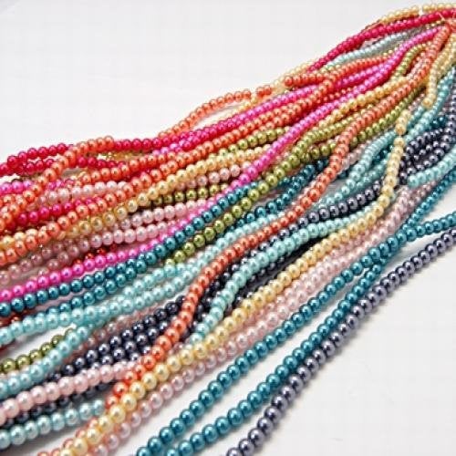 Wholesale Beads Bulk Beads 6mm Glass Pearls 6mm Beads Assorted Beads 6mm Glass Beads 6mm Pearls 30 Strands 2160pcs