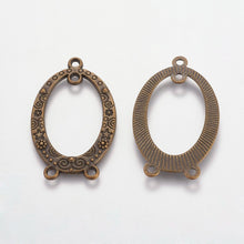 Load image into Gallery viewer, Earring Findings Chandelier Earring Components Earring Pendants Oval Pendants Antiqued Bronze Pendants Bow Chandelier Charms 10pcs