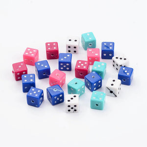 Dice Beads Assorted Beads Acrylic Dice Beads 8mm Cube Beads 8mm Beads BULK Wholesale Beads 100 pcs