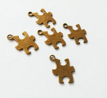 Load image into Gallery viewer, Puzzle Piece Charms Pendants Antiqued Bronze Stamping Blanks Autism Awareness Charms 10 pieces