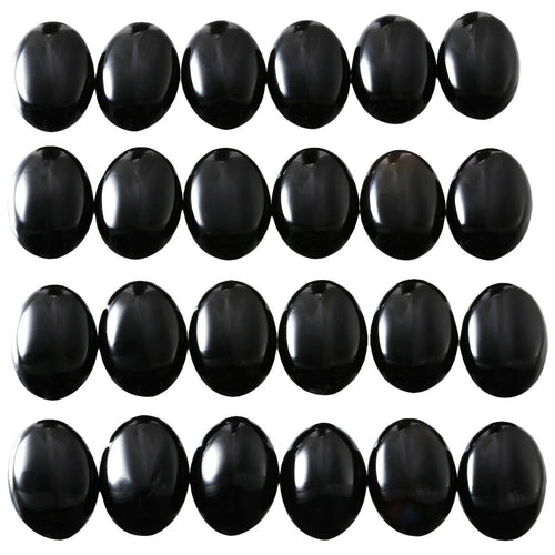 10 Black Agate Cabochons Black Gemstone Cabochons Oval Flatbacks Oval Gemstones 22x30 Cabochons Set