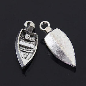 Rowboat Charms Set Antiqued Silver Bulk Charms Silver Boat Charms Fishing Boat Charms Wholesale Charms Lot 60pcs