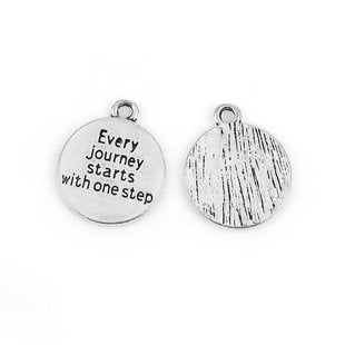 Quote Charms Antiqued Silver Word Charms Journey Quote Inspirational Charms BULK Charms Wholesale Charms Inspirational Quote 50pcs