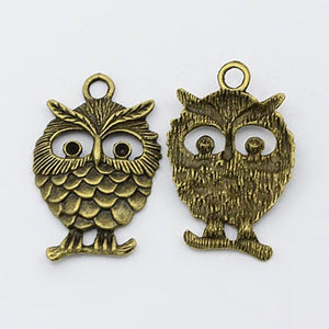 Large Owl Pendant Antiqued Bronze Owl Charm Bronze Owl Pendant Bronze Pendant 35mm Large Focal Pendant