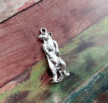 Load image into Gallery viewer, Meerkat Charm Antiqued Silver Animal Pendant Meerkat Pendant Mongoose Charm South African Animal Charm 37mm