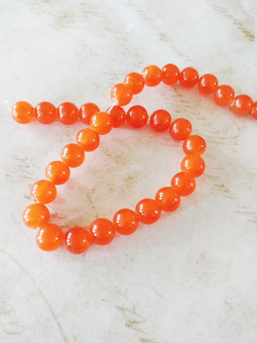 Jade Beads Gemstone Beads 8mm Jade Beads 8mm Beads Orange Beads Orange Gemstone Beads 8mm Orange Beads Set