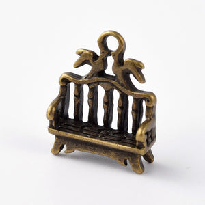 Bench Charms Antiqued Bronze Charms Set Miniature Bench Bronze Findings 10pcs
