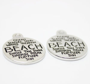 Word Charms Quote Charms Silver Word Charms Ocean Quote Charms Silver Pendants Nautical Charms Beach Charms Summer Vacation Charms 15pcs PRE