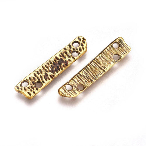 2 Gold Connector Pendants Rustic Pendants Gold Bar Link Gold Links Link Charms Connector Charms 29mm