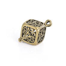 Load image into Gallery viewer, Aromatherapy Lockets Oil Diffuser Locket Pendants Antiqued Bronze Lockets Cube Lockets BULK Pendants Wholesale Charms 10pcs