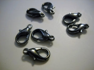 Lobster Clasps Black Clasps 12mm Clasps 12mm Lobster Clasps Findings Gunmetal Clasps Parrot Clasps 25 pieces