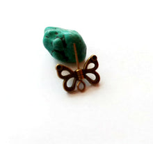 Load image into Gallery viewer, 10 Butterfly Wing Beads Antiqued Bronze Wing Beads Wing Charms Bead Frames Butterfly Charms 10pcs 15mm
