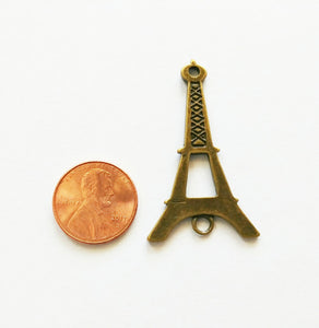 2 Large Eiffel Tower Pendants Connector Links Antiqued Bronze Eiffel Tower Charms Focal Pendants 45mm