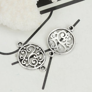 Connector Charms Antiqued Silver Circle Links Circle Charms Filigree Charms 2 Hole Charms BULK Charms Wholesale Charms 100pcs