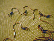 Load image into Gallery viewer, Copper Earring Wires Ear Wires Antiqued Copper Fish Hook Ear Wires Earring Findings BULK Ear Wires 100 pieces