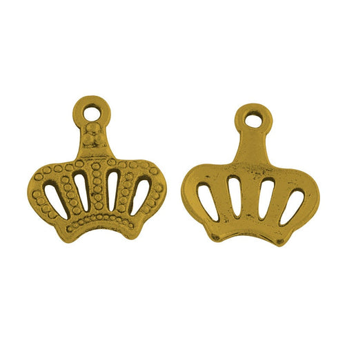 5 Gold Crown Charms Antiqued Gold Charms Set Crown Jewelry Charms Gold Crown Pendants Queen Charms