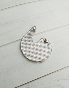 Sloth Charm Antiqued Silver Sloth Pendant Sloth Connector Charm Link Animal Pendant Rainforest Charm 1 1/8"