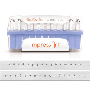 Metal Stamping Kit Impressart HEARTBREAKER Lowercase Stamps 3mm Hand Stamping + Design Stamps