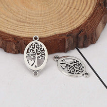 Load image into Gallery viewer, Tree Charms Tree of Life Charms Tree Connector Charms Bulk Charms Wholesale Charms Antiqued Silver Oval Tree Pendants 96pcs
