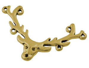 2 Deer Charms Deer Pendants Antiqued Gold Charms Gold Deer Charms Buck Charms Hunting Charms Hunter Charms Connector Charms