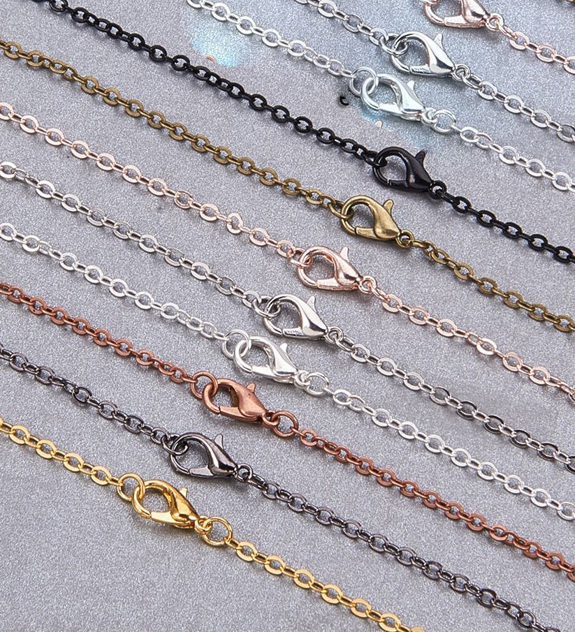Bulk Chains Bulk Necklaces Wholesale Chains Silver Chains Copper Chains Rose Gold Chains Assorted Chains Set Black Chains 40pcs