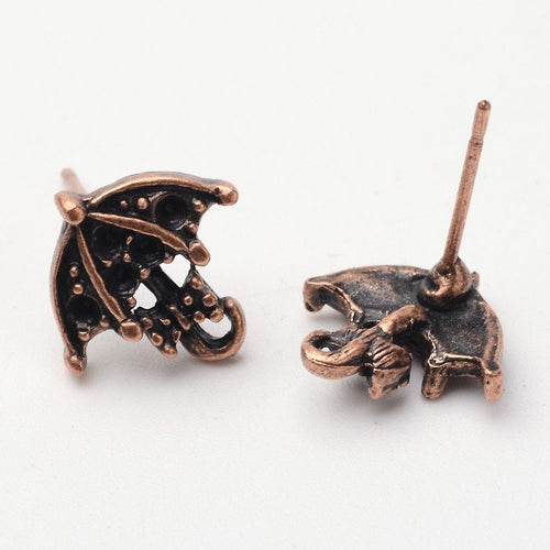 4 Umbrella Earring Blanks Antiqued Copper Earring Settings Cabochon Settings Rhinestone Setting Rainy Day Findings Earring Findings