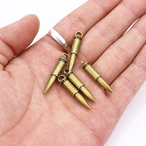 Large Bullet Pendants Bullet Charms Antiqued Bronze Pendants Replica Rifle Bullet Pendants Bronze Charms Bronze Bullet Charms 20pcs 34mm