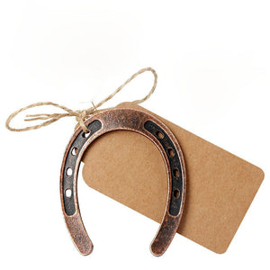 30 Wedding Favors For Guests In Bulk Large Horseshoe Pendants Western Findings Wholesale + Tags and Twine 3" 60pcs Total