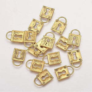 Lock Charms Steampunk  Padlock Charms Antiqued Gold Locks Wholesale Charms Wholesale Pendants 50 pieces Steampunk Charms