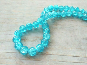 Crackle Beads Blue Glass Beads 10mm Glass Beads Glass Crackle Beads Wholesale Beads 10mm Beads 10mm Sky Blue Beads 20 pieces