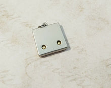 Load image into Gallery viewer, Quote Charm Half Full Charm Quote Pendant Glass Half Full Inspirational Charm 2 Tone Pendant with Jump Ring PRE-ORDER