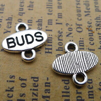 Buds Charms Connector Pendants Buds Word Charms Antiqued Silver Word Links BULK Charms Best Buds 1600pcs