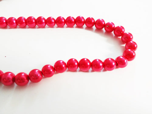 10mm Glass Pearls Red Glass Pearls Glass Beads 10mm Beads Bulk Beads 32