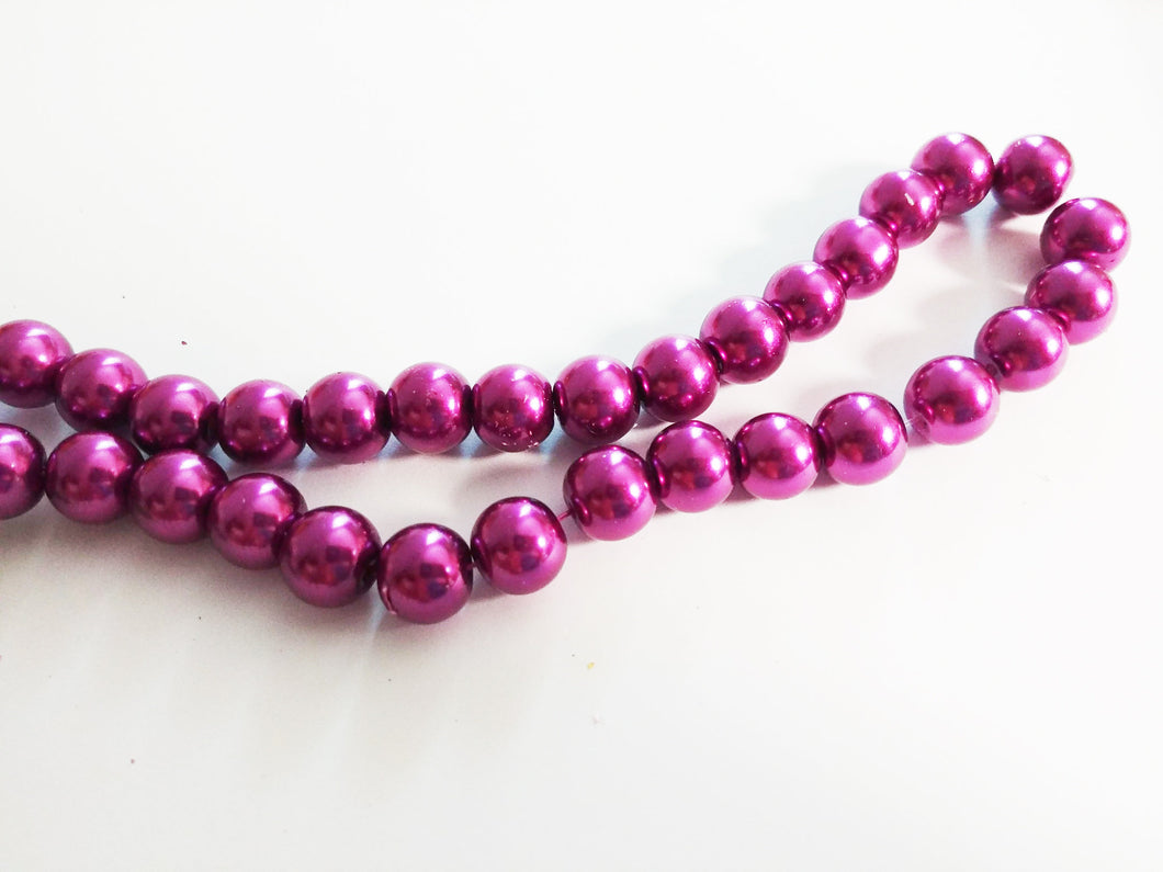 10mm Glass Pearls Orchid Purple Glass Pearls Glass Beads 10mm Beads Bulk Beads 32