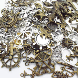 Assorted Charms Set Bronze Charms Mixed Charms BULK Charms Antiqued Silver Charms Silver Pendants Wholesale Charms 50-95pcs 100 grams