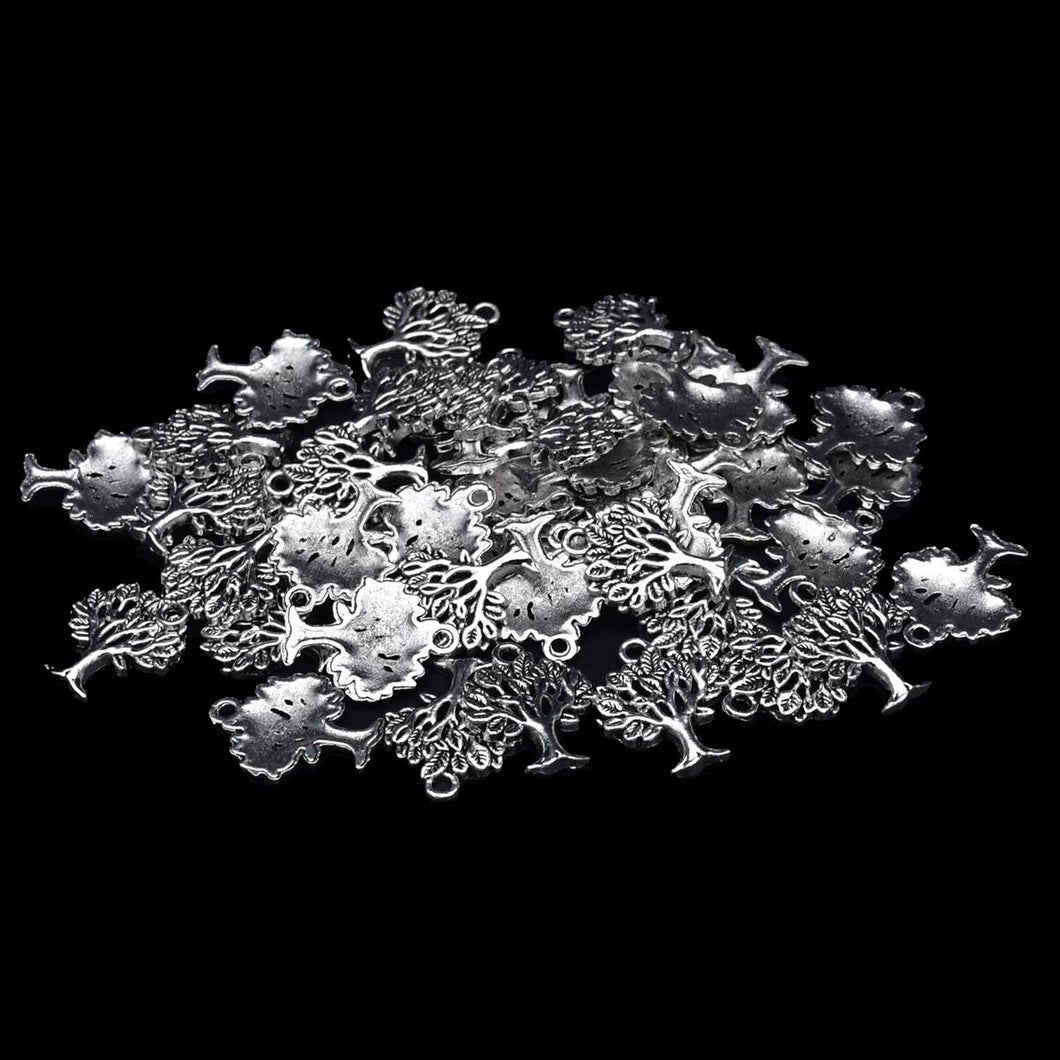 Oak Tree Charms Tree of Life Charms Bulk Charms Wholesale Charms Antiqued Silver Tree Pendants 80 pieces