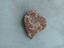 Load image into Gallery viewer, Heart Pendant Large Heart Charm Jasper Pendant Jasper Gemstone Heart Pendant Focal Pendant 1.75"
