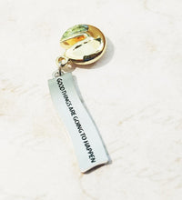 Load image into Gallery viewer, Fortune Cookie Pendant Gold Charm Chinese Takeout Charm Quote Pendant Word Charm 1.25"
