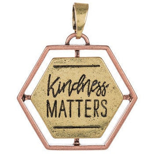 Quote Pendant Word Pendant Kindness Charm Inspirational Charm Word Charm Kindness Matters Antiqued Gold Charm Antiqued Copper PREORDER