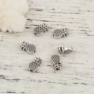 Pineapple Spacer Beads Antiqued Silver Pineapple Beads Fruit Beads BULK Beads Set 10mm Metal Beads 10mm Beads 100pcs