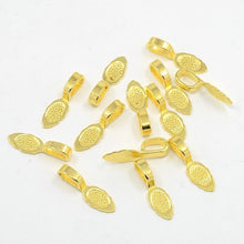 Load image into Gallery viewer, Gold Bails Glue on Bails Necklace Bails Jewelry Bails Shiny Gold Bails Gold Glue on Bails Pendant Bails Flat Back Bails