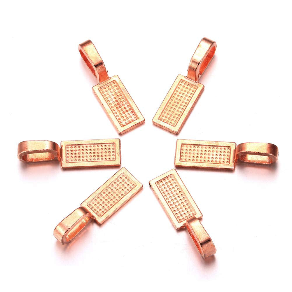 Glue on Bails Jewelry Bails Rose Gold Bails Medium Bails Tile Bails Rectangle Bails Wholesale Findings BULK 50 pieces