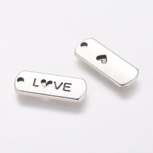 Load image into Gallery viewer, Love Charms Word Tag Charms Love Pendants Inspirational Charms Love Word with Heart Charms BULK Charms 50pcs