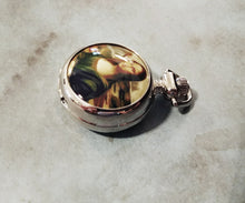 Load image into Gallery viewer, Pocket Watch Pendant Art Pendant Photo Pendant Silver Pocket Watch Charm Tiny Pocket Watch 1.25&quot;