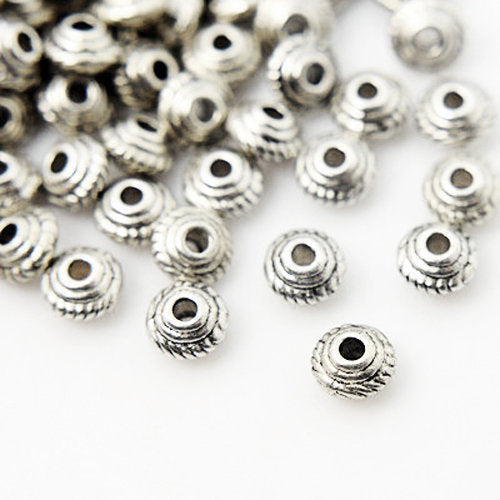 Bicone Spacer Beads Antiqued Silver Spacer Beads Wholesale Beads Bulk Bead Spacers 100pcs 5mm