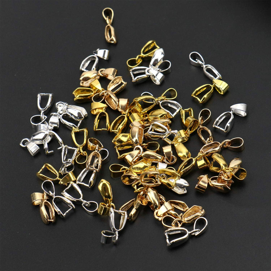 Pinch Bails Pendant Bails Assorted Bails Gold Bails Champagne Gold Silver Bails Wholesale Bails BULK Findings 60pcs