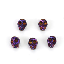 Load image into Gallery viewer, Skull Beads Purple Skull Beads Purple Beads Wholesale Beads 10mm Beads 10mm Skull Beads Gothic Beads Glass Skull Beads Bulk Beads 10pcs