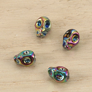 Skull Beads Rainbow Skull Beads Rainbow Beads Wholesale Beads 10mm Beads 10mm Skull Beads Gothic Beads Glass Skull Beads Bulk Beads 10pcs