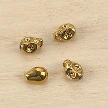 Load image into Gallery viewer, Skull Beads Gold Skull Beads Gold Beads Wholesale Beads 10mm Beads 10mm Skull Beads Gothic Beads Glass Skull Beads Bulk Beads 10pcs