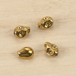 Skull Beads Gold Skull Beads Gold Beads Wholesale Beads 10mm Beads 10mm Skull Beads Gothic Beads Glass Skull Beads Bulk Beads 10pcs